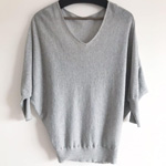 PLANE PEOPLEプレインピープル ラメ入ドルマンVネックニットの写真