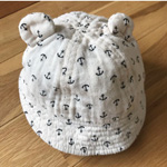 いかり柄 ミミ付 帽子の写真